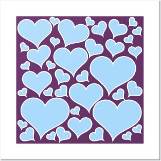 Blue_White_Hearts Posters and Art